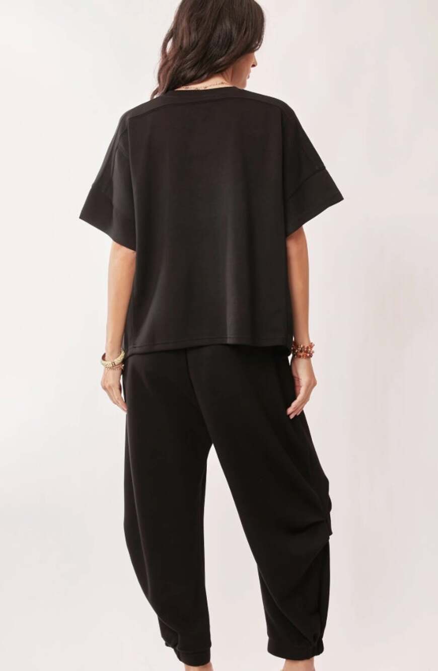 Davis & Dani Black 2 Pc Matching Set Size Small Flowy Pants & Top